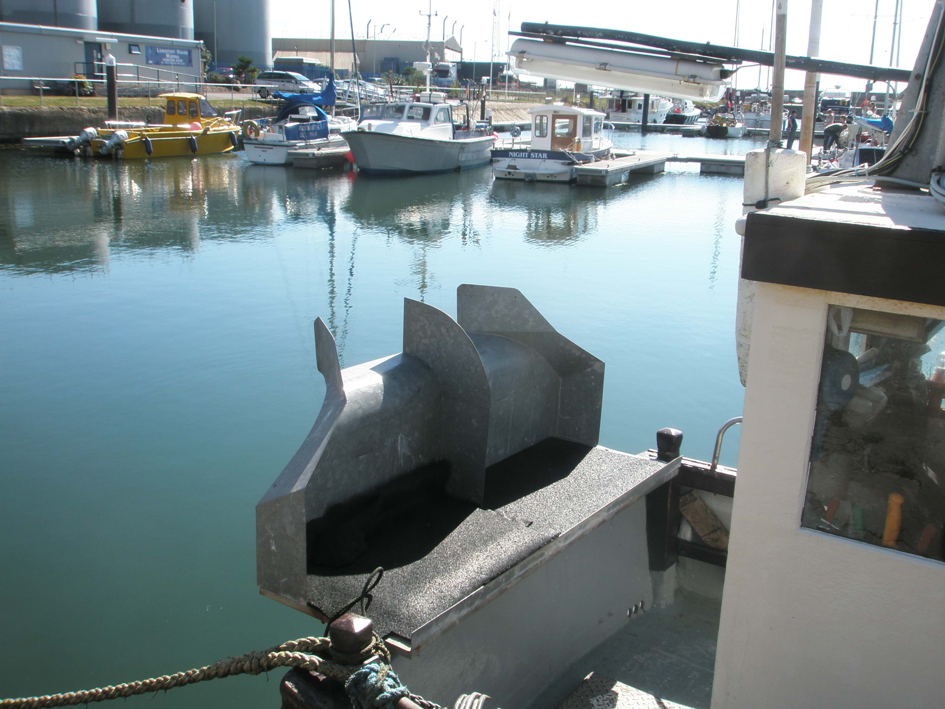 A raised platform for line shooting on the stern of vessel