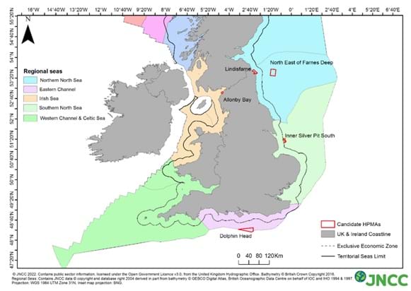 Map illustration highlighting proposed HMPAs