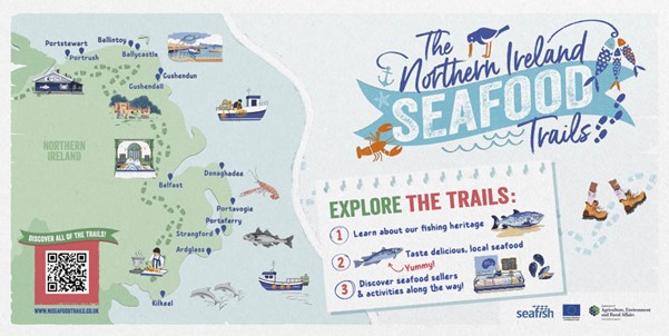 Illustrated trail map showing trails