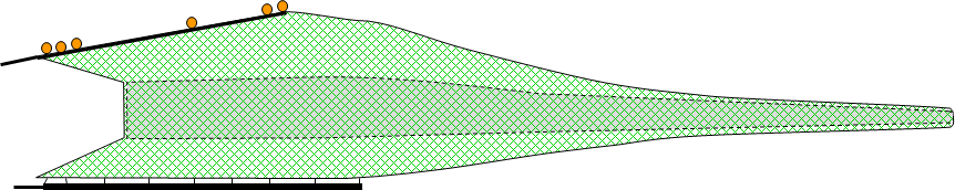 Side view of an illustration of a box trawl