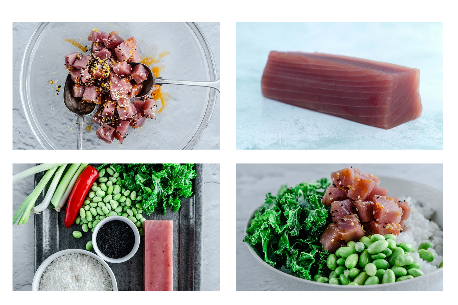 Photos of super frozen tuna in seafood dishes